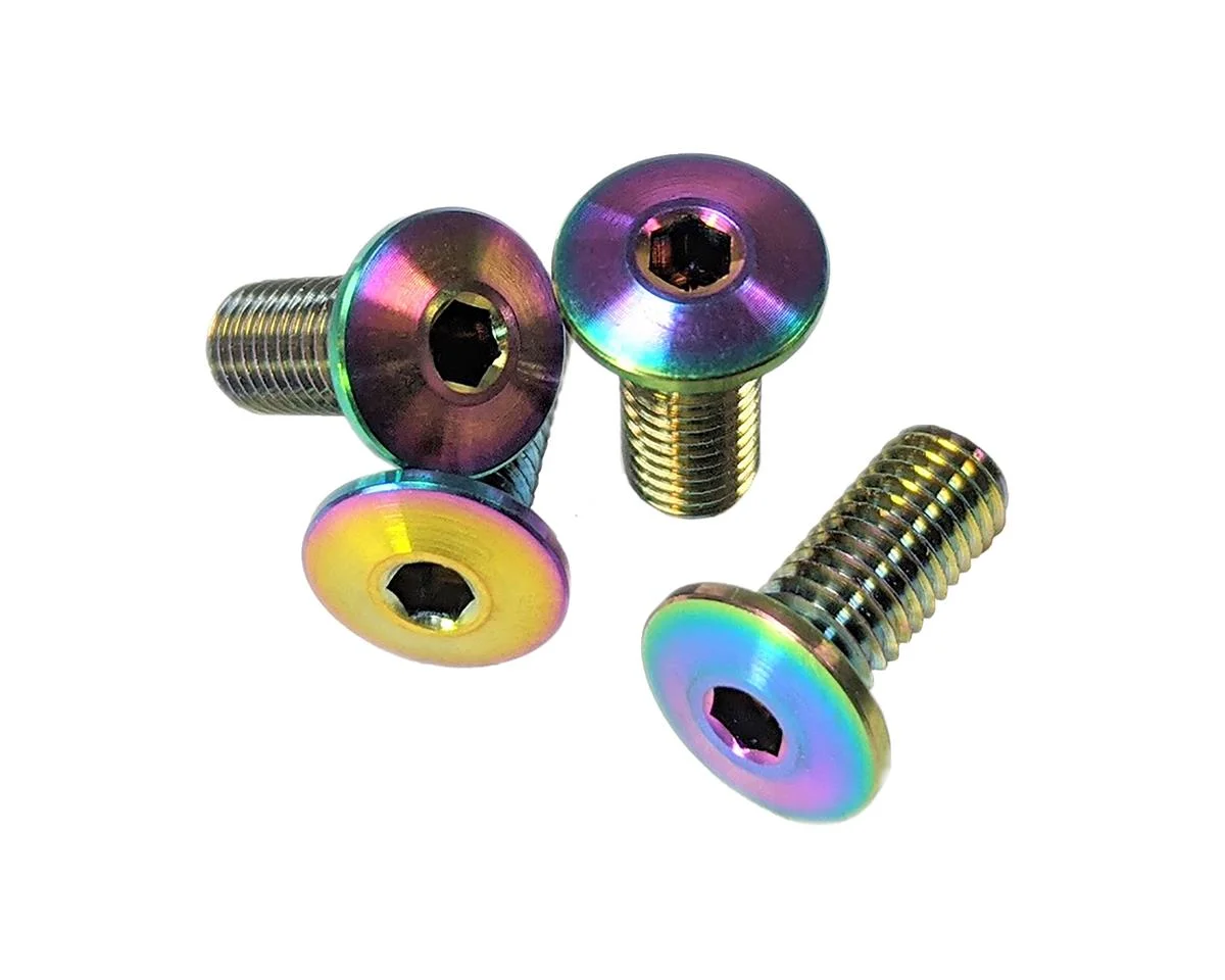 Terske Ultra-Low Head Titanium Bottle Cage Bolts (Oil Slick) (8 Pack)